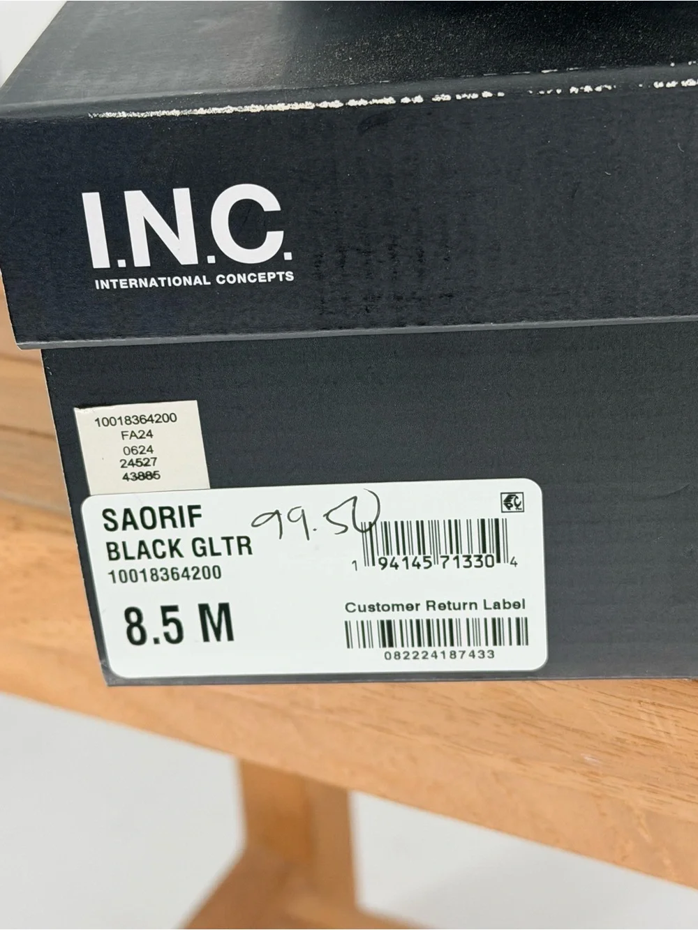 New Women’s INC International Concepts Black Bow Pointed-Toe Ankle Heels 8.5 M